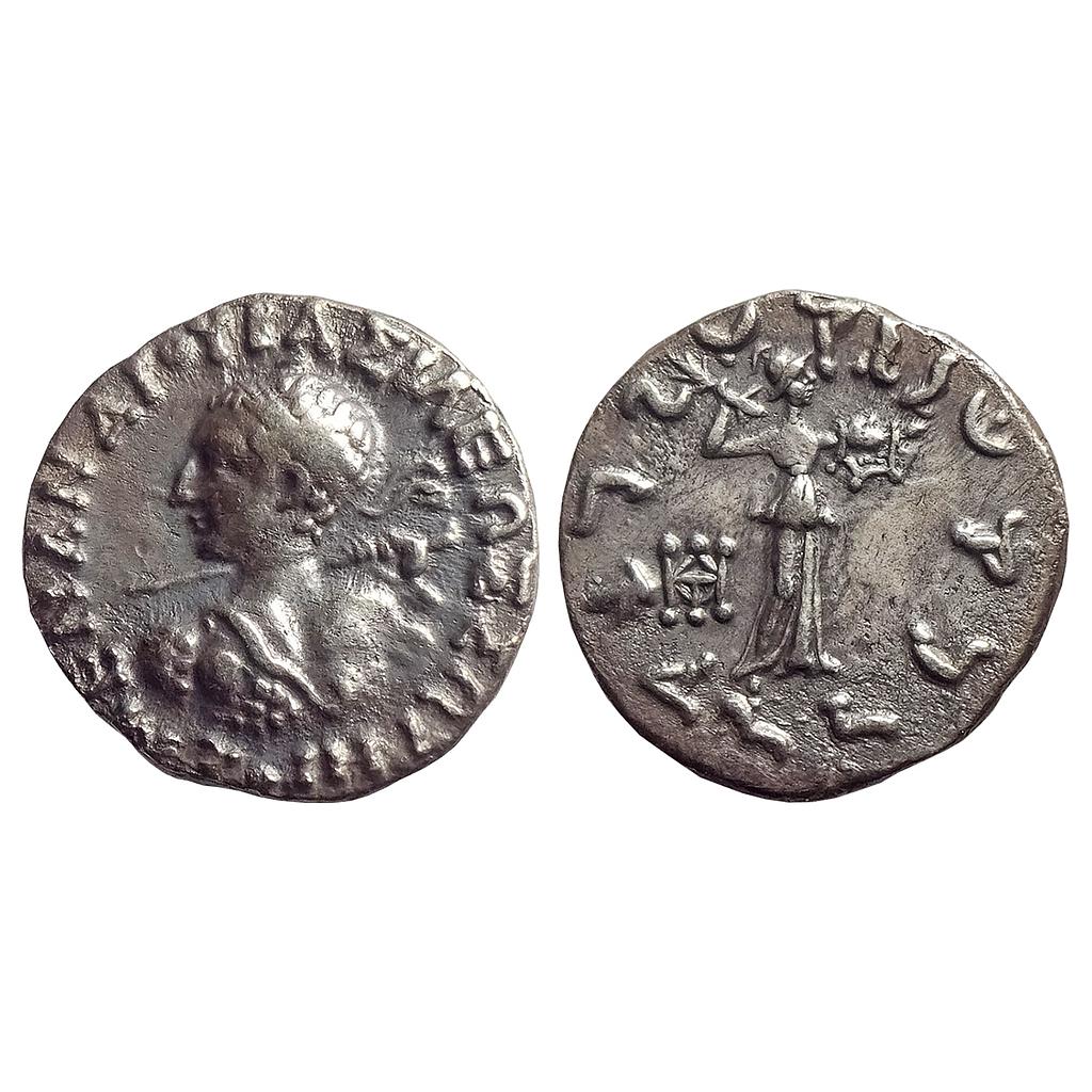 Ancient, Indo-Greeks "Menander I" Bilingual series, Silver Drachm