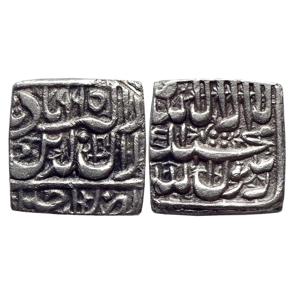 Mughal Akbar Ujjain Mint Silver Square Rupee
