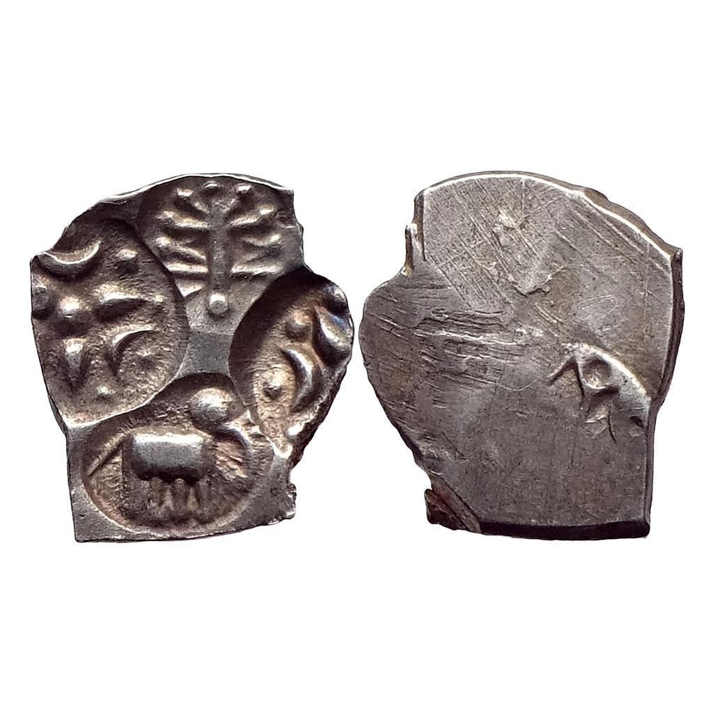 Ancient Punch Marked Coinage Deccan Chhindwara Hoard ABCB type Silver 1/2 Karshapana