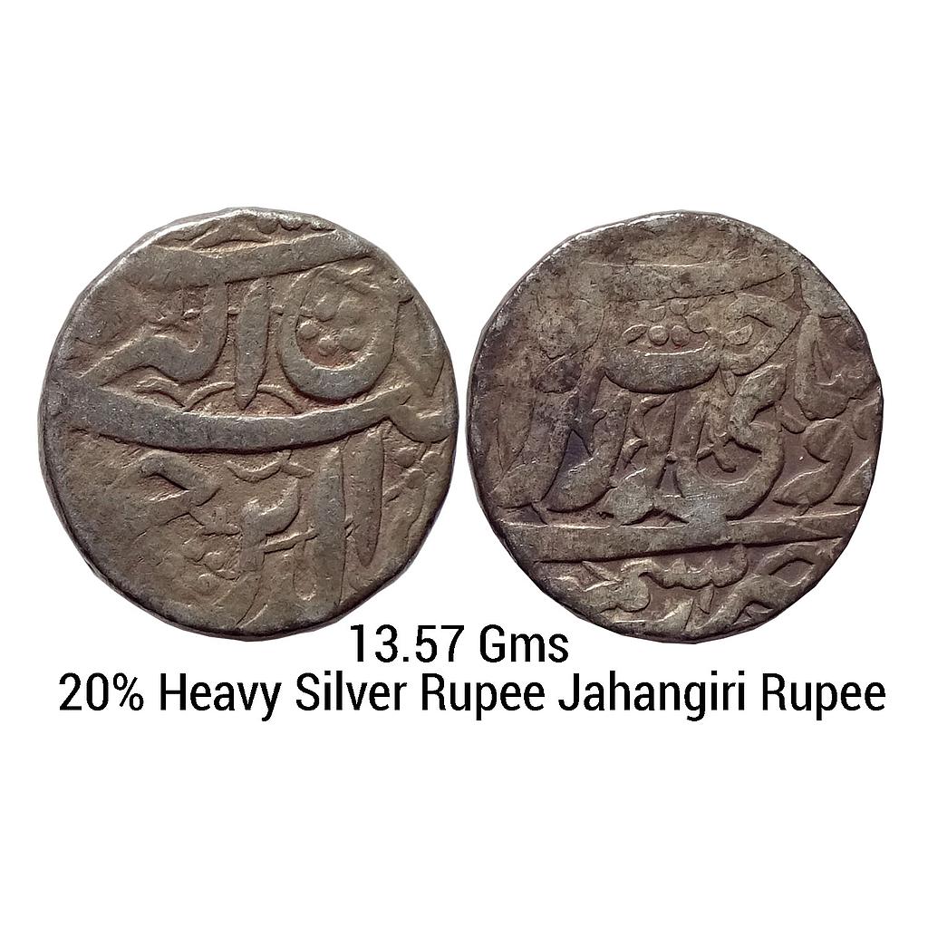 Mughal Jahangir Kashmir Mint Sakhat Noorani Couplet Silver Jahangiri Rupee 20% Heavy weight