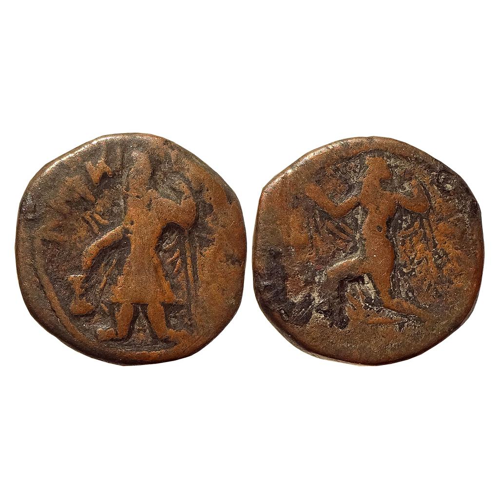 Ancient Kushanas Kanishka I Oado Vado Copper Tetradrachm