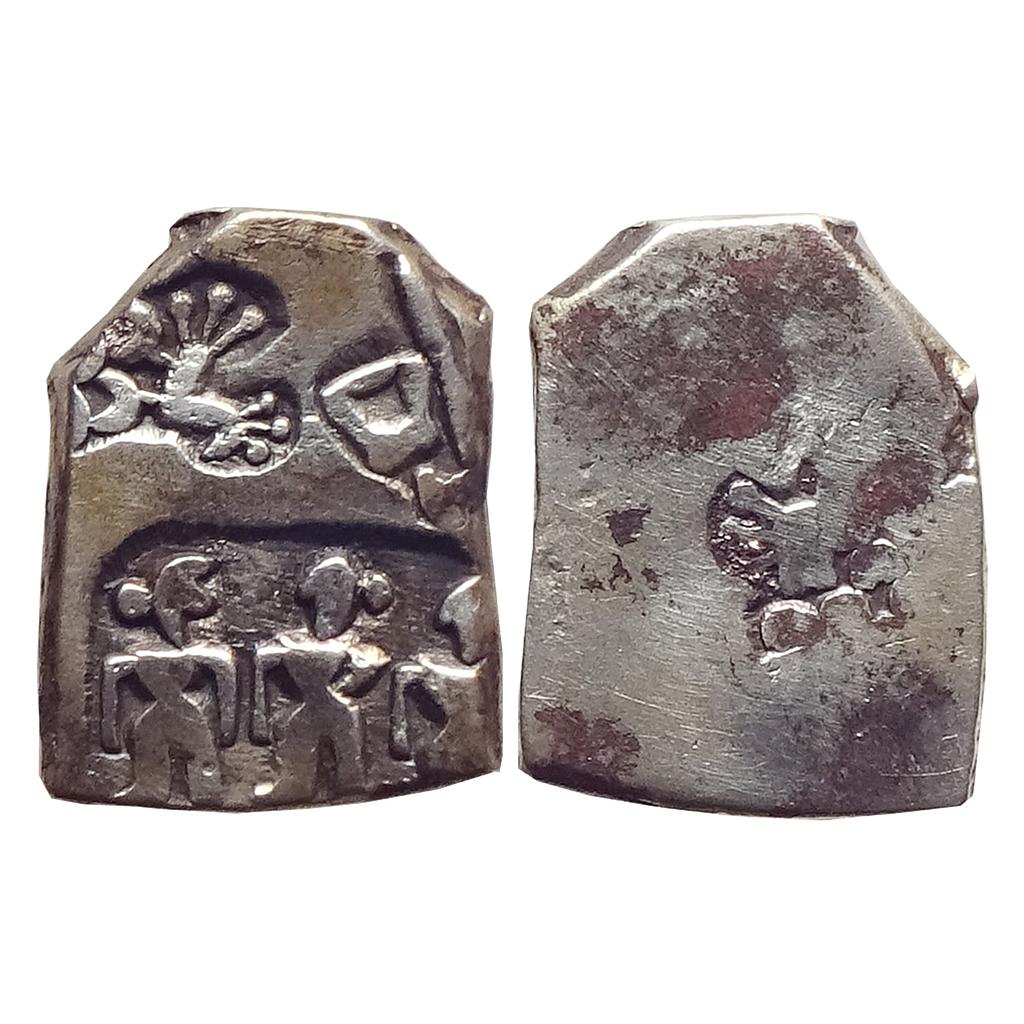 Ancient Archaic Series Punch Marked Coinage Magadha Imperial Series Three human Series VII 590-591 Type Silver Karshapana