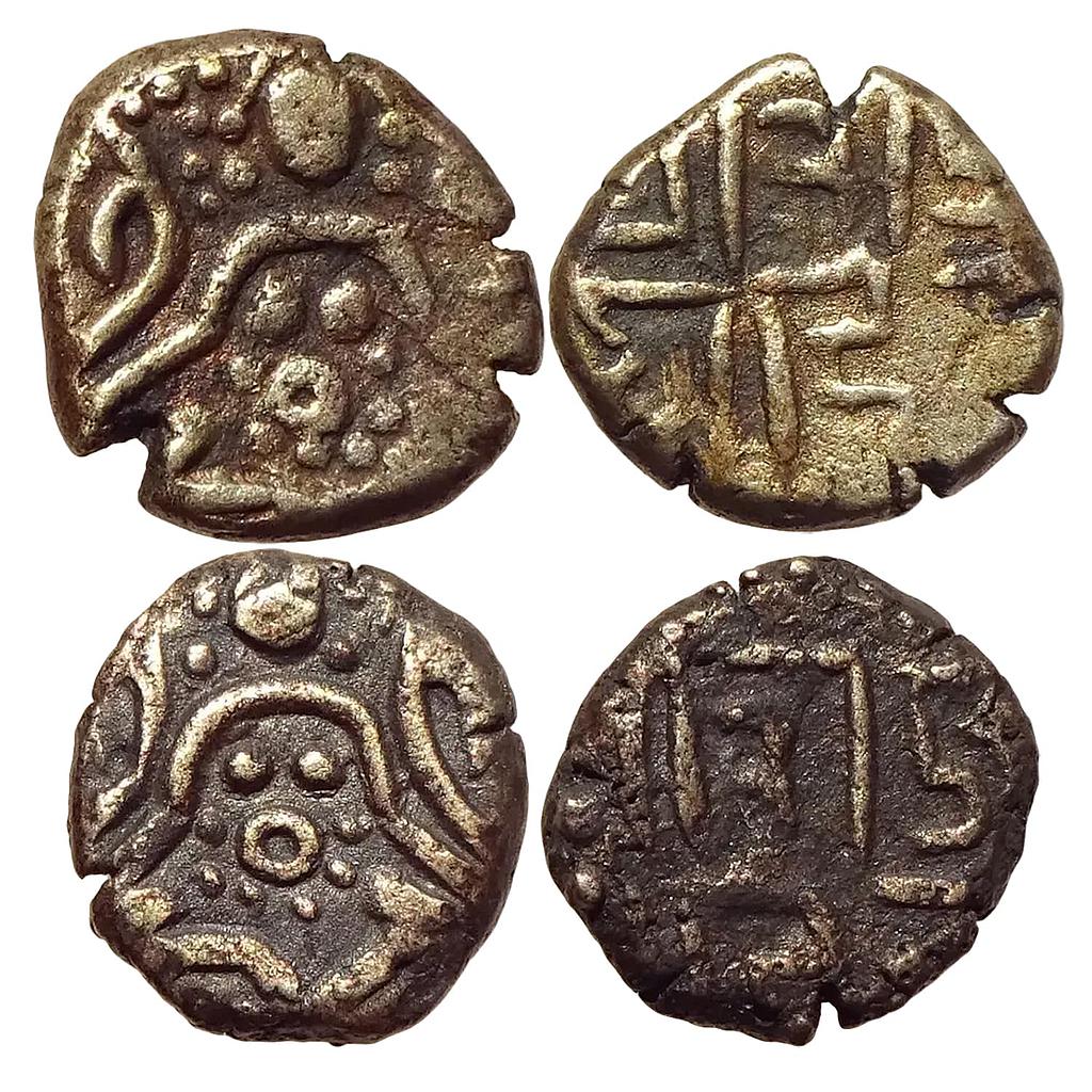 Hindu Medieval Chauhans of Shakambari Ajayapala Deva Set of 2 Coins Silver Unit