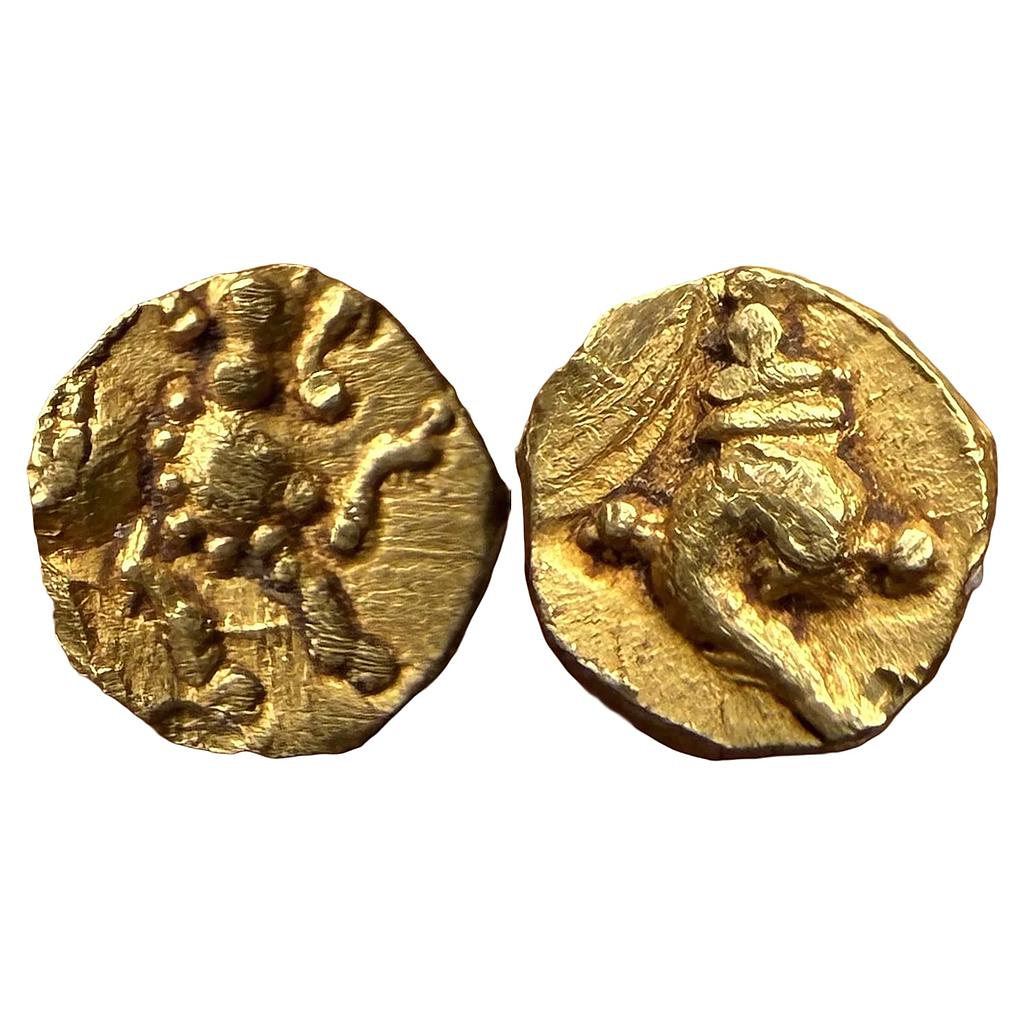 Hindu Medieval Chalukyas of Kalyana Anonymous Gold Fanam