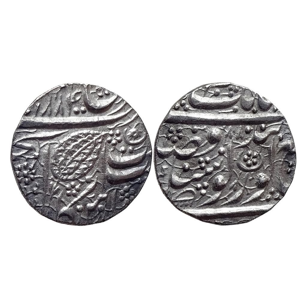 IK Sikh Empire Ranjit Singh VS 1884 Amritsar Mint NanakShahi Couplet Silver Rupee