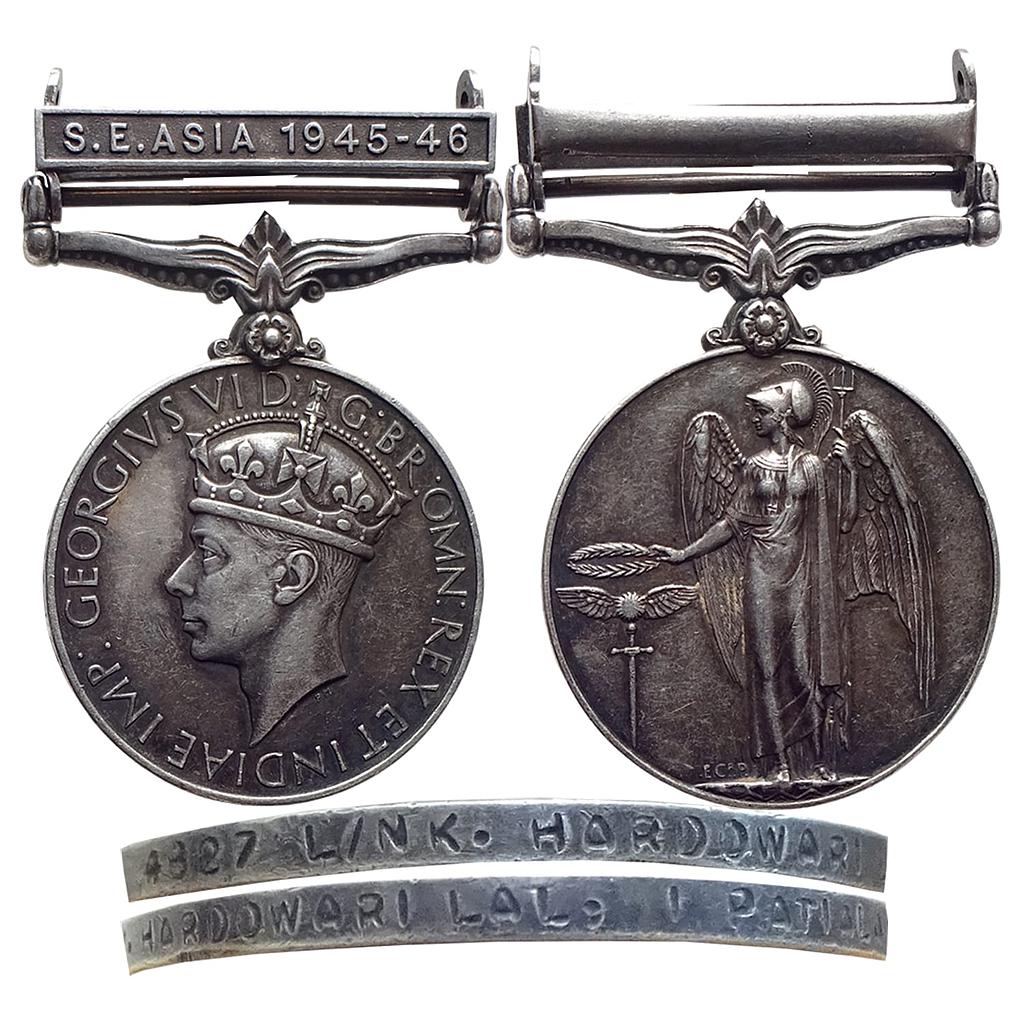 India General Service Medal George VI South East Asia 1945-46 bar Silver Medal