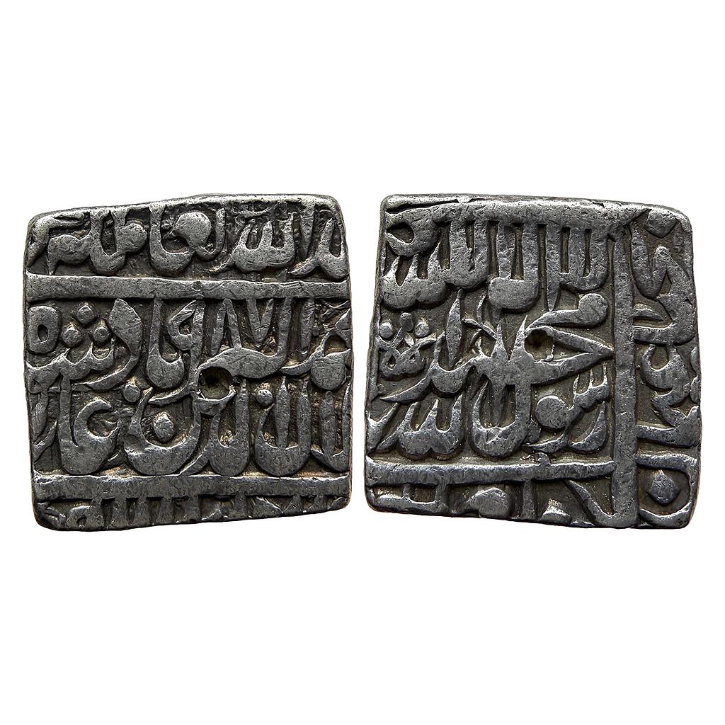 Mughal Akbar Dar-us-Sultanat Lahore Mint Silver Square Rupee