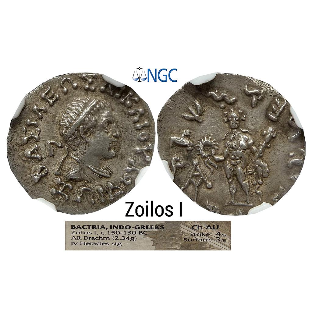 Ancient Indo-Greeks Zoilos I Silver Dramma