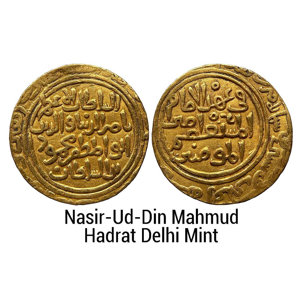 Delhi Sultan Nasir al-din Mahmud Hadrat Delhi Mint Gold Tanka
