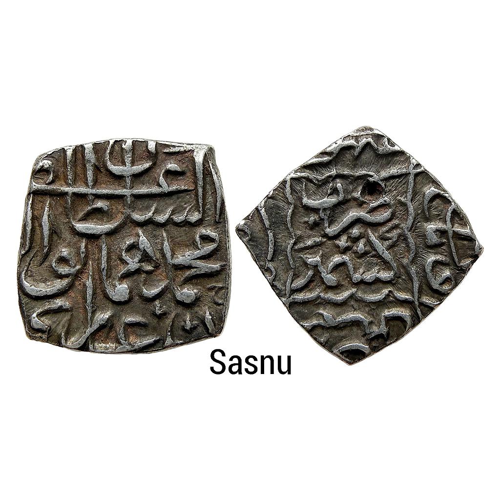 Kashmir Sultan Haidar Dughlat INO Mughal Emperor Humayun Kashmir Mint Silver Square Sasnu