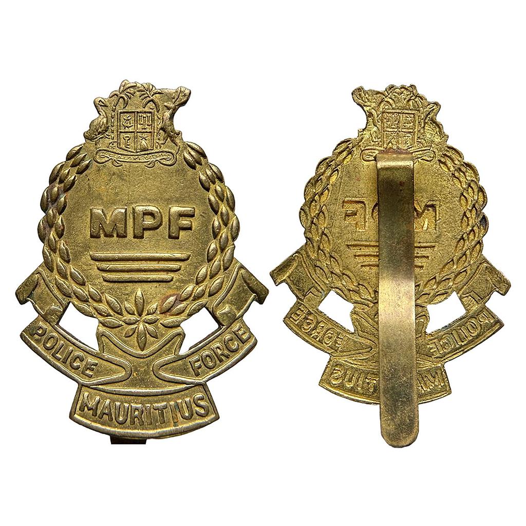 Mauritius Police Force Cap Badge Brass Badge
