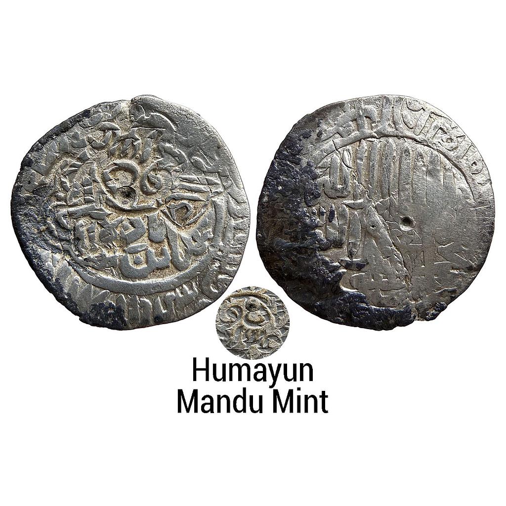 Mughal Humayun Mandu Mint Adl-e-Urdu? Silver Countermark Shahrukhi