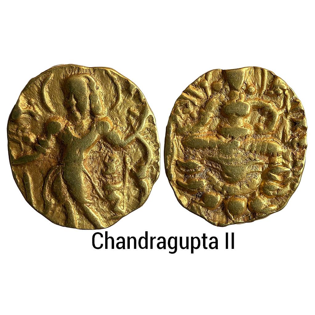 Ancient Guptas Chandragupta II Archer type Gold Dinar
