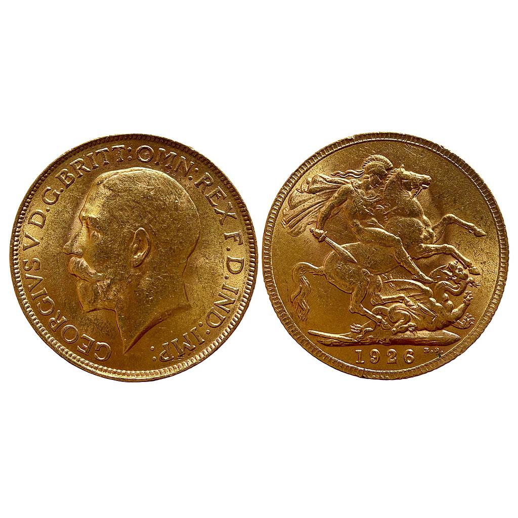 South Africa George V 1926 AD Gold .9167 91.67%Au 8.33%Cu Sovereign