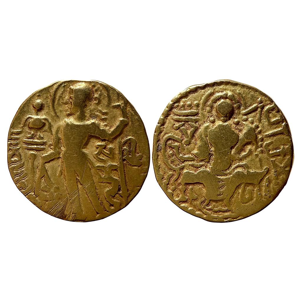 Ancient Guptas Samudragupta Sceptre Standard type Gold Dinar