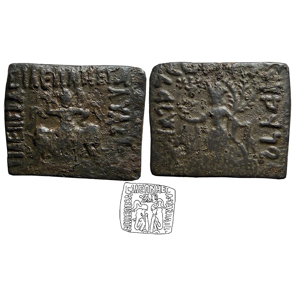 Ancient Indo-Scythian Azilises Lord Indra Dev type Copper Tetradrachm