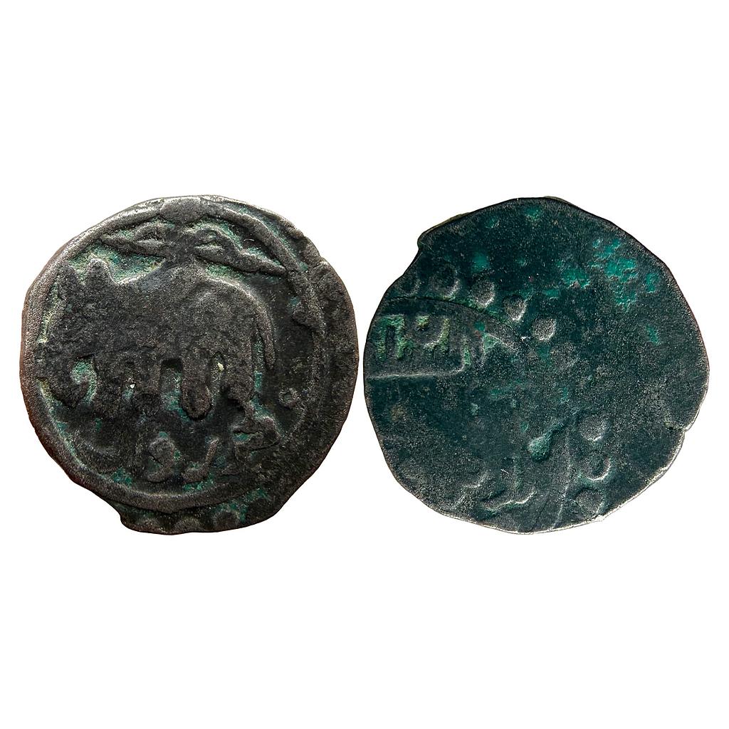 Delhi Sultan Ghorid Dynasty Ghiyath al-din Muhammad bin Sam Kurzuwan Mint Copper Jital