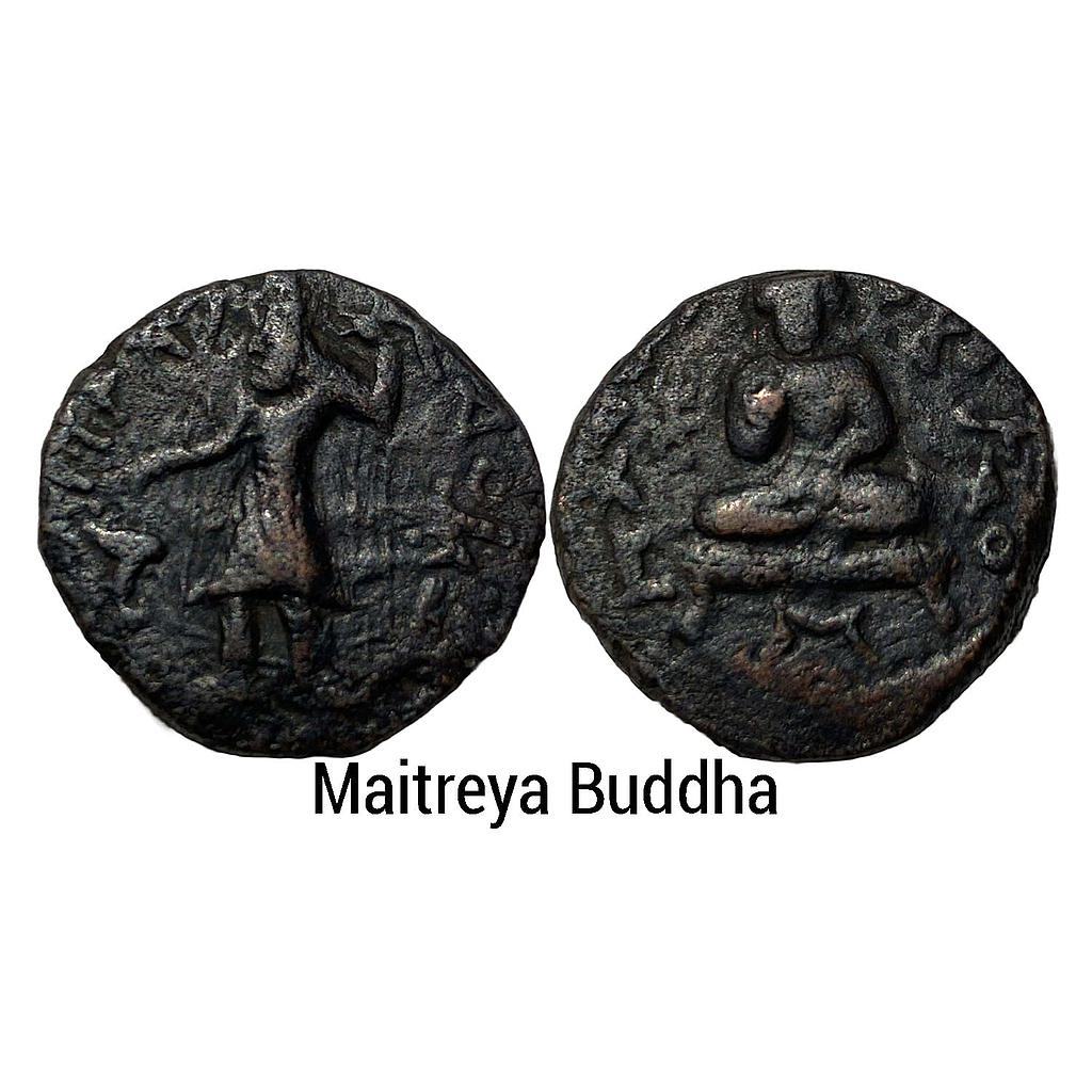 Ancient Kushan Kanishka I Buddha type Copper Tetradrachm