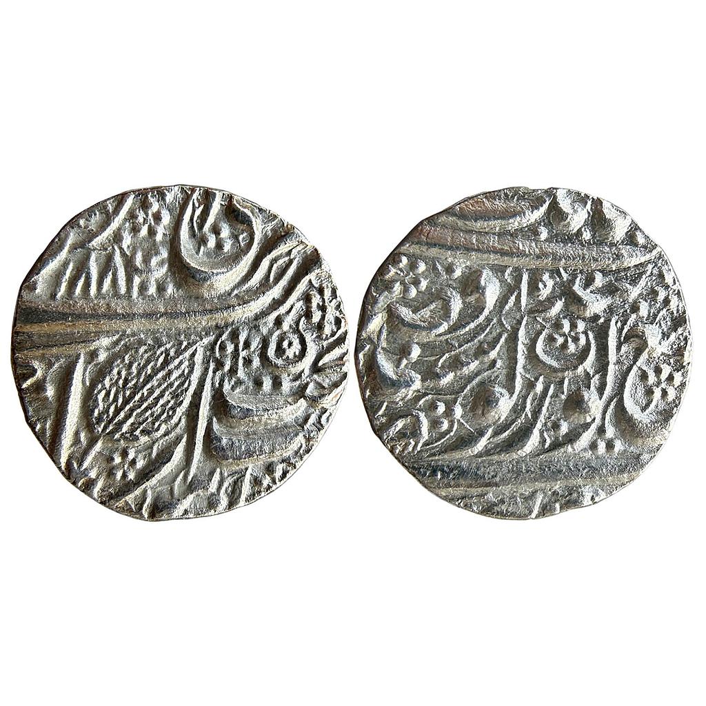 IK Sikh Empire Ranjit Singh VS 1884 1885 Amritsar Mint Nanakshahi Couplet Silver Rupee