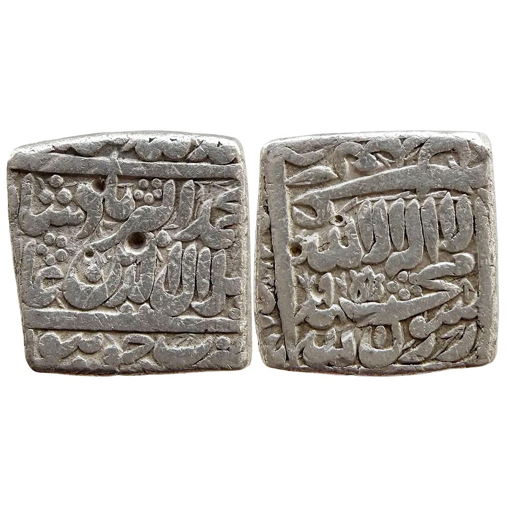 Mughal Akbar Jaunpur Mint  Silver Square Rupee