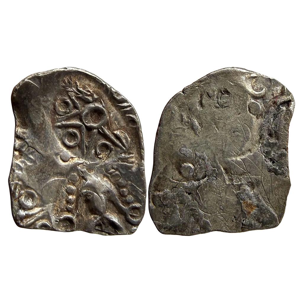 Ancient Punch Marked Coinage Northern Vidarbha Melghat Region Makhala Hoard type Silver 1/4 Karshapana