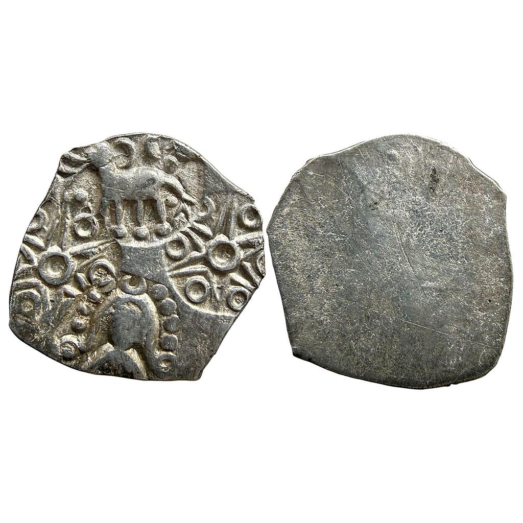 Ancient Punch Marked Coinage Northern Vidarbha Melghat Region Makhala Hoard type Silver 1/2 Karshapana