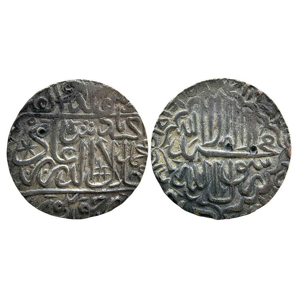 Mughal Akbar Jaunpur Mint Silver Rupee