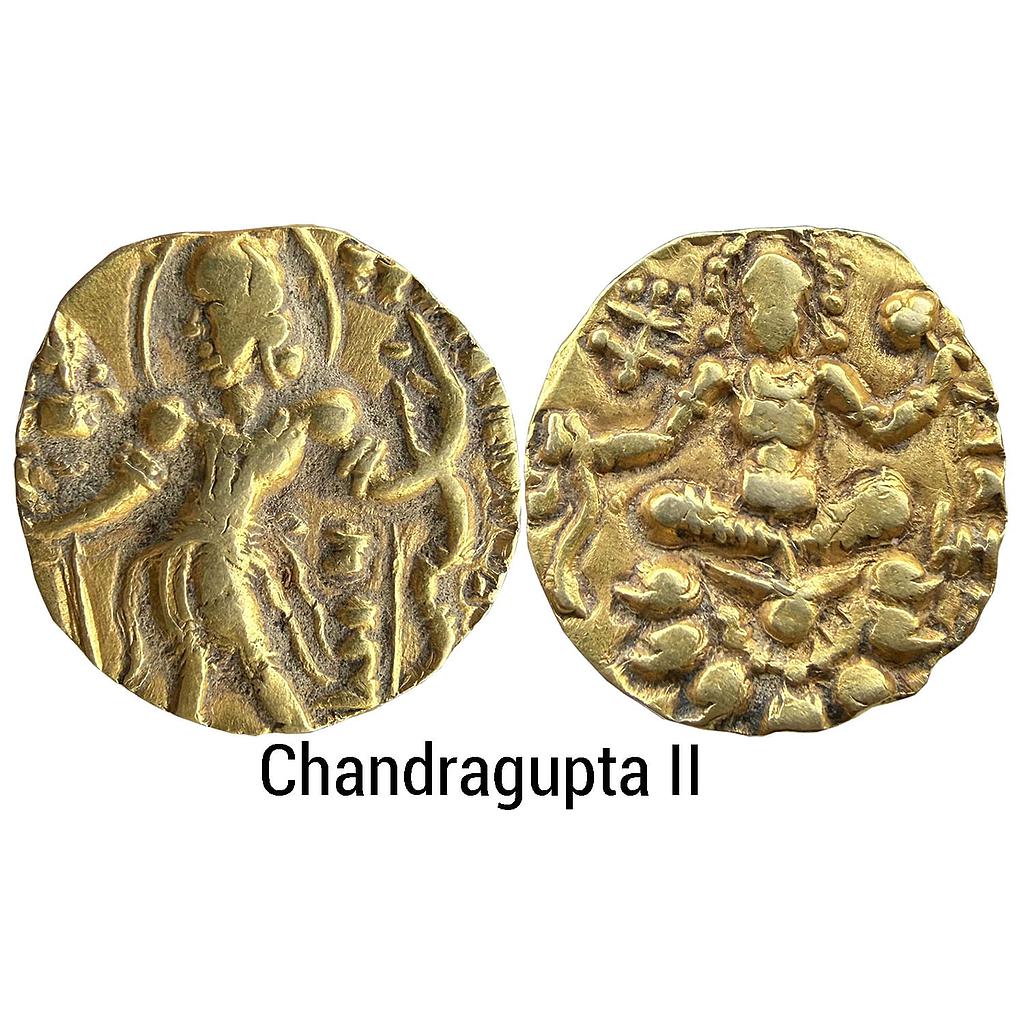 Ancient Guptas Chandragupta II Archer type Gold Dinar