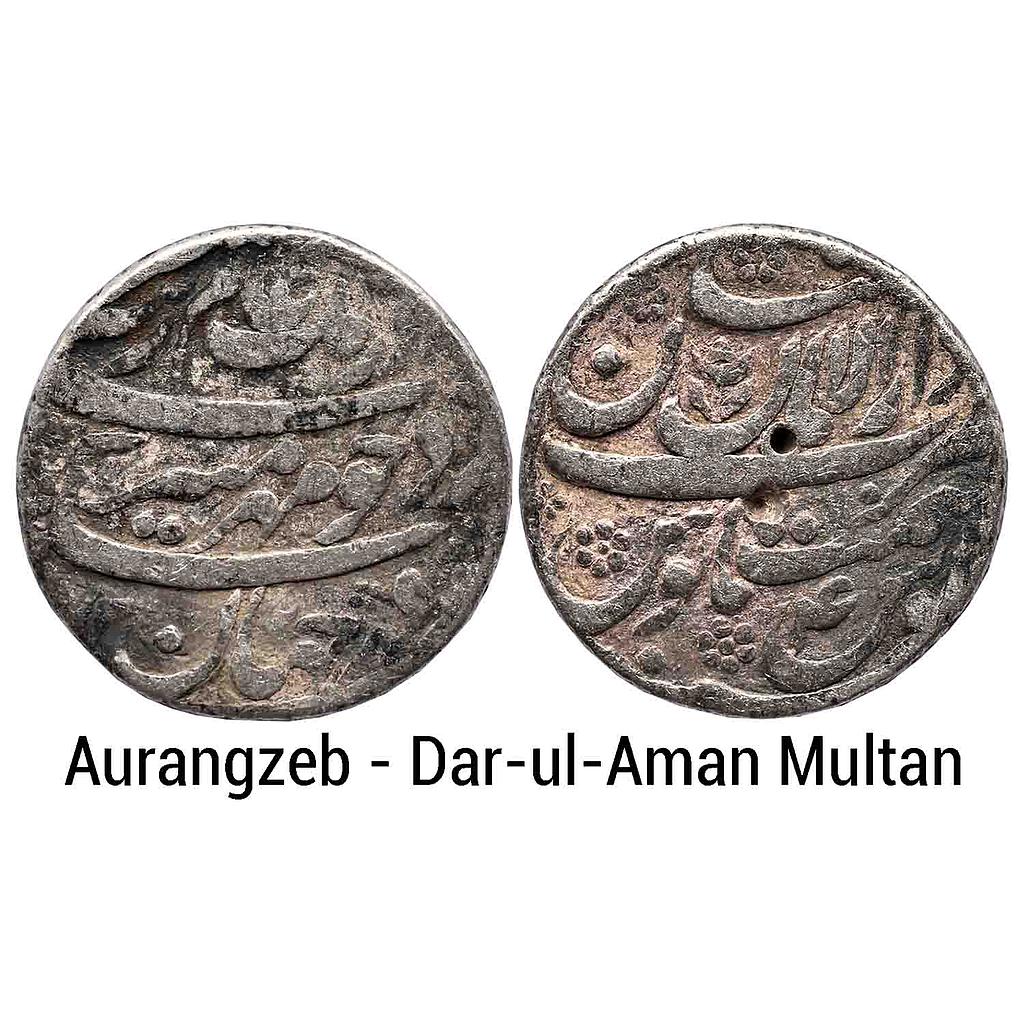 Mughal Aurangzeb Dar-ul-Aman Multan Mint Silver Rupee