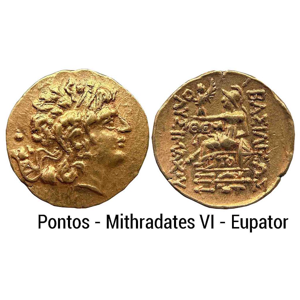 Ancient World Kings of Pontos Mithradates VI Eupator Tomis Mint Gold Stater