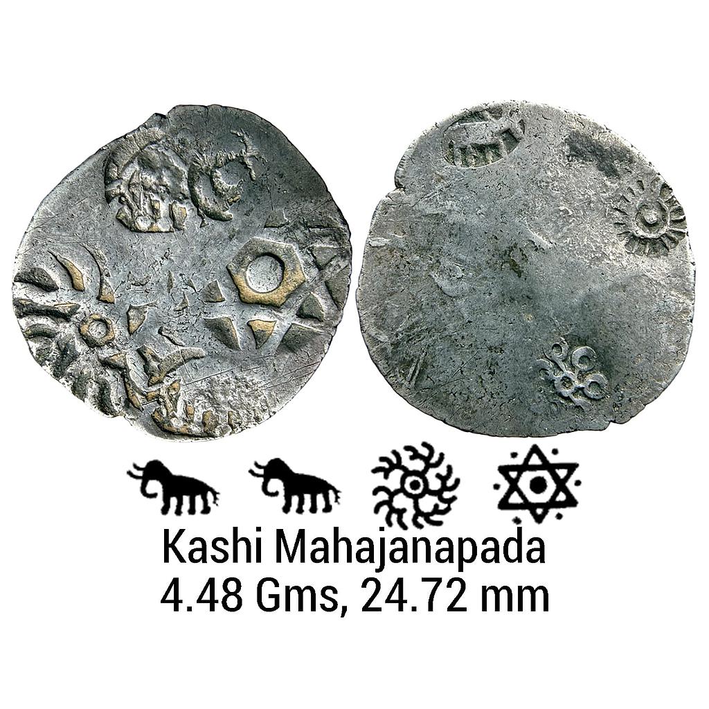 Ancient Punch Marked Coinage Middle Ganga Valley Kashi Mahajanapada Silver Vimshatika