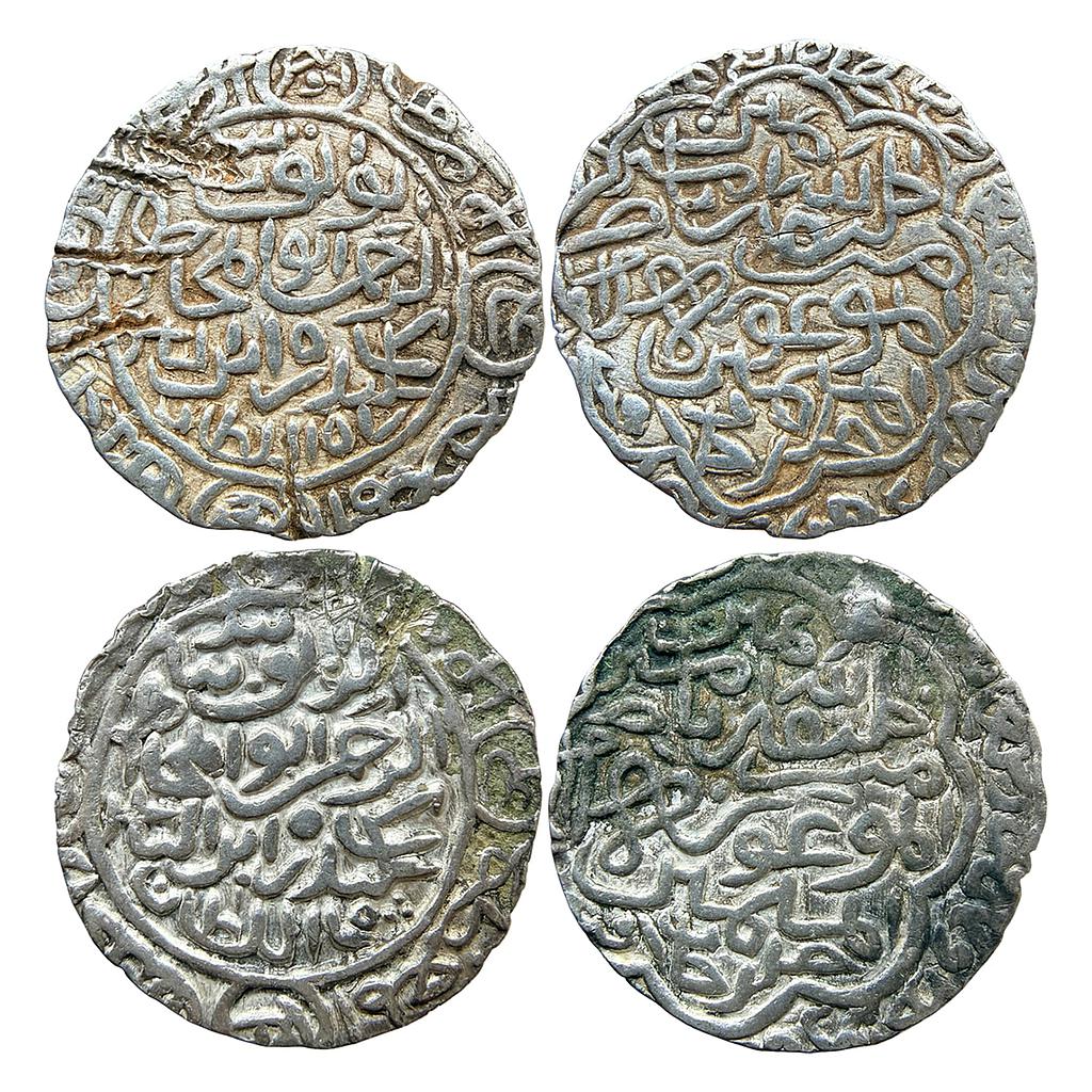 Bengal Sultan Sikandar Bin Ilyas Hadrat Firuzabad Mint by style Set of 2 Coins Silver Tanka