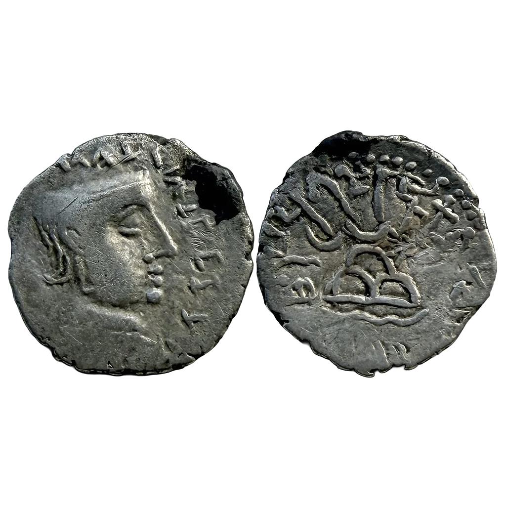 Ancient Gujarat Western Kshatrapas Kardamaka Dynasty Chastana Son of Ghsamotika Double Struck Silver Dramma