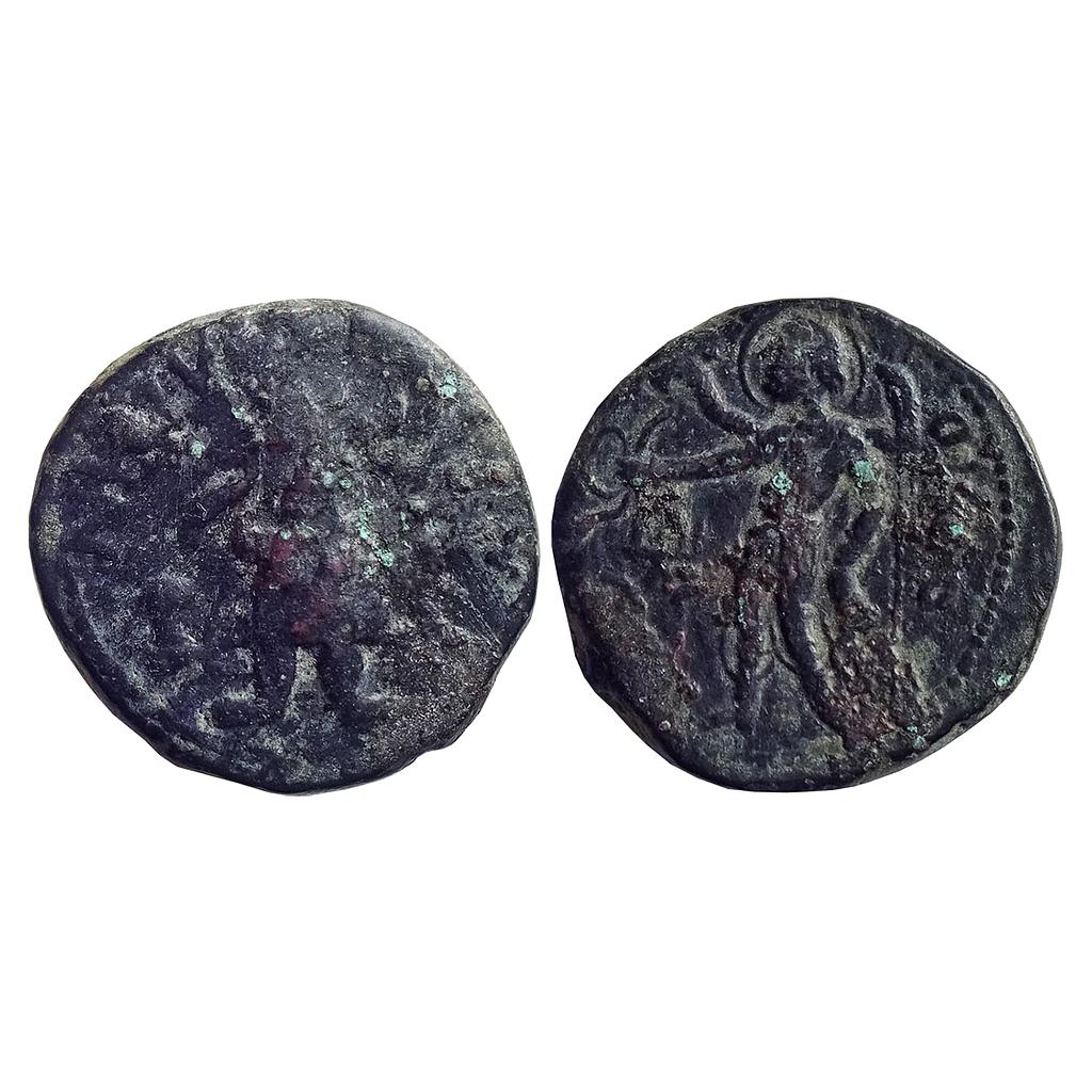 Ancient Kushanas Kanishka I Oesho type Copper Tetra Drachm