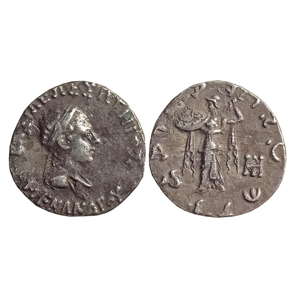 Ancient Indo Greek Menander I Silver Drachma (Indian standard)