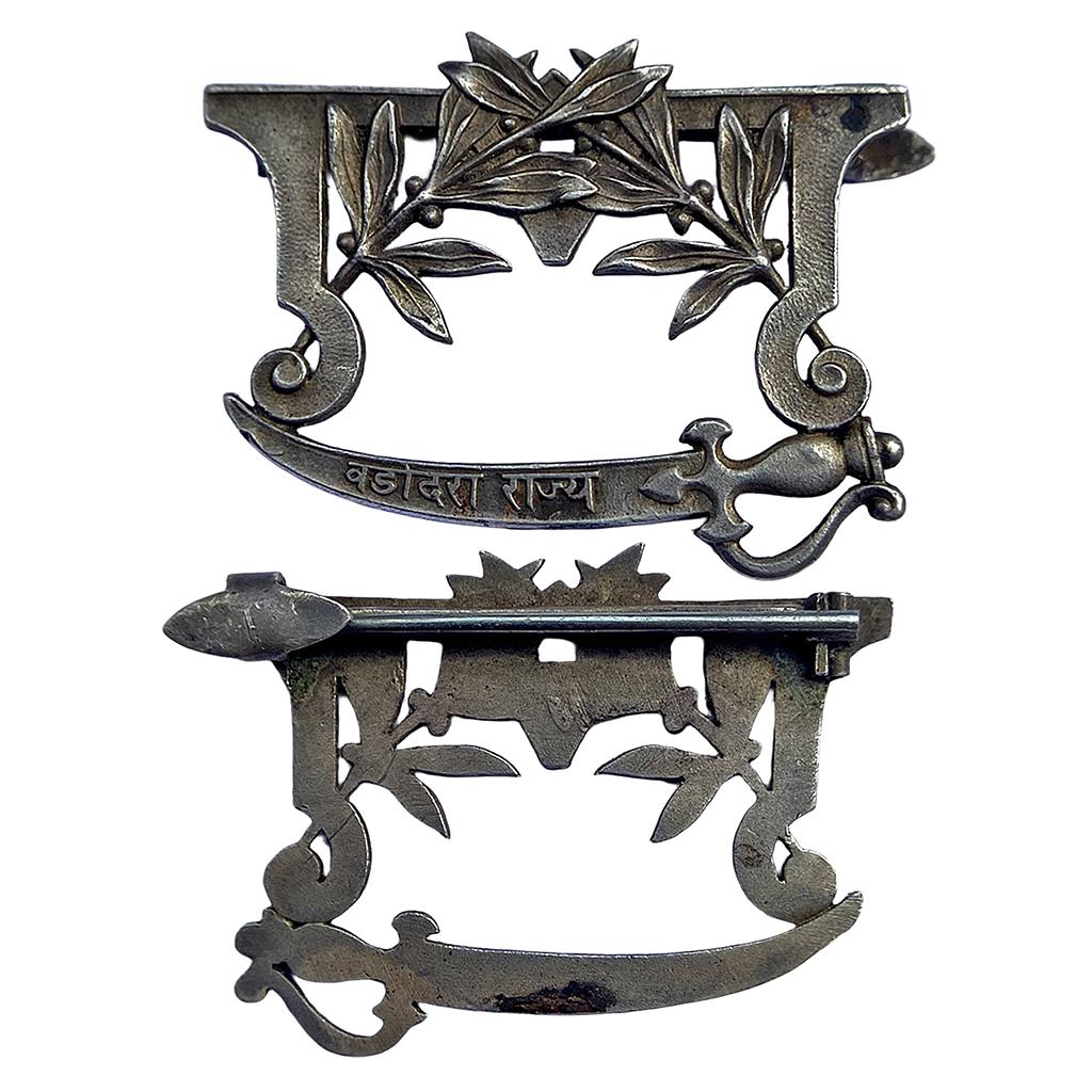 Baroda State Uniform Badge Badodra Rajya Silver Badge