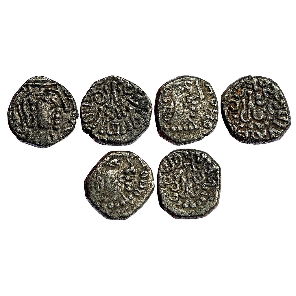 Ancient Guptas Kumaragupta I Set of 3 Coins Silver Dramma